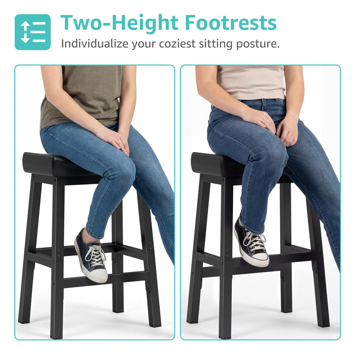 WINAZ bar stool supports up to 200 lbs for stable seating.