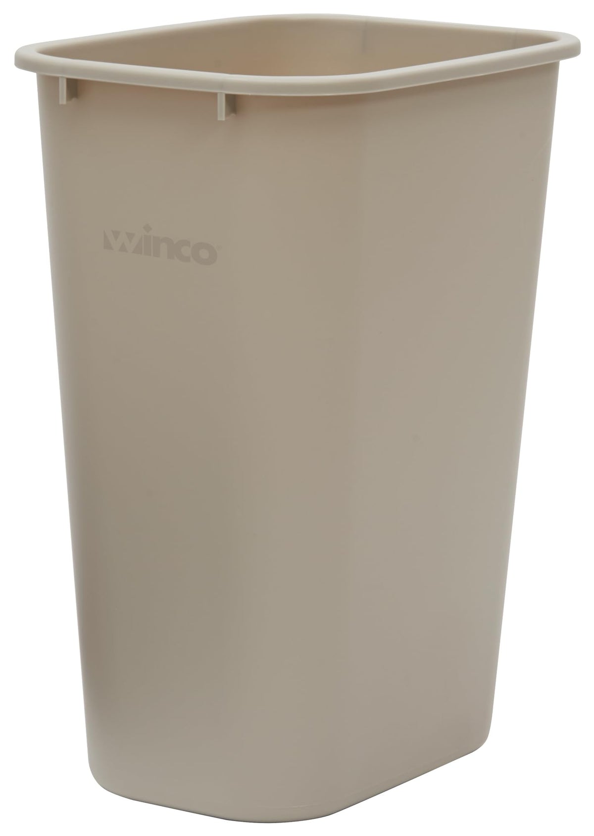 Winco PWR-41BE waste basket under a desk for tidy office spaces