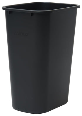 Winco waste basket with heavy-duty rolled edges for daily office reliability.