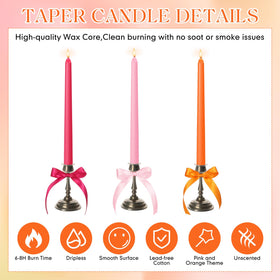 Windkream baby shower decor candles in soft pink and orange