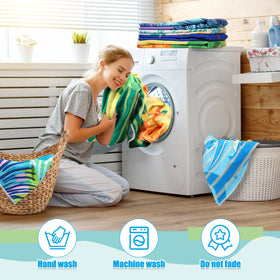Windkream family-friendly towels provide versatile use for adults and kids at the beach.