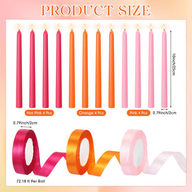 Windkream orange taper candles add bright color to a celebration