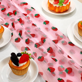Windkream strawberry glitter tulle table runner adds DIY-friendly charm to gatherings.