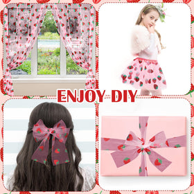 Windkream strawberry glitter tulle table runner creates elegant table settings.