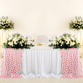 Windkream strawberry glitter tulle table runner is easy to clean after events.