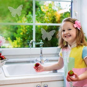 WindowAlert butterfly decal sheet 08 glows softly in sunlight for daytime visibility