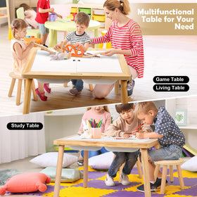 Wingyz storage bins paired with the table to organize toys and supplies.