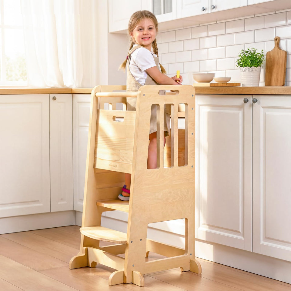 Wingyz Toddler Tower base offers a solid foundation for steady kitchen access.