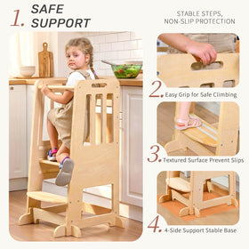 Wingyz Toddler Tower platform 10in supports early independence at the counter.