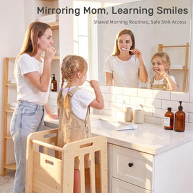 Wingyz Toddler Tower tool-free adjustment makes height changes quick and screw-free.