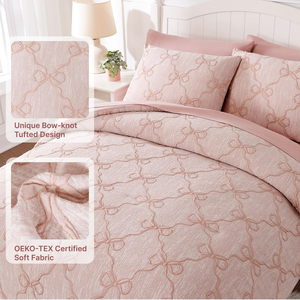 Wink Deer Pink Diamond flat sheet with coordinating print and silky feel