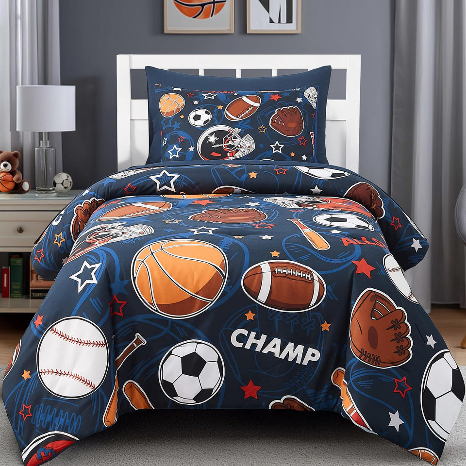 Wink Deer twin comforter set glow pattern lights up bedtime for kids.