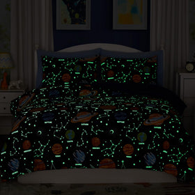 Wink Deer sham 20x26 complements the bed setup with space motifs