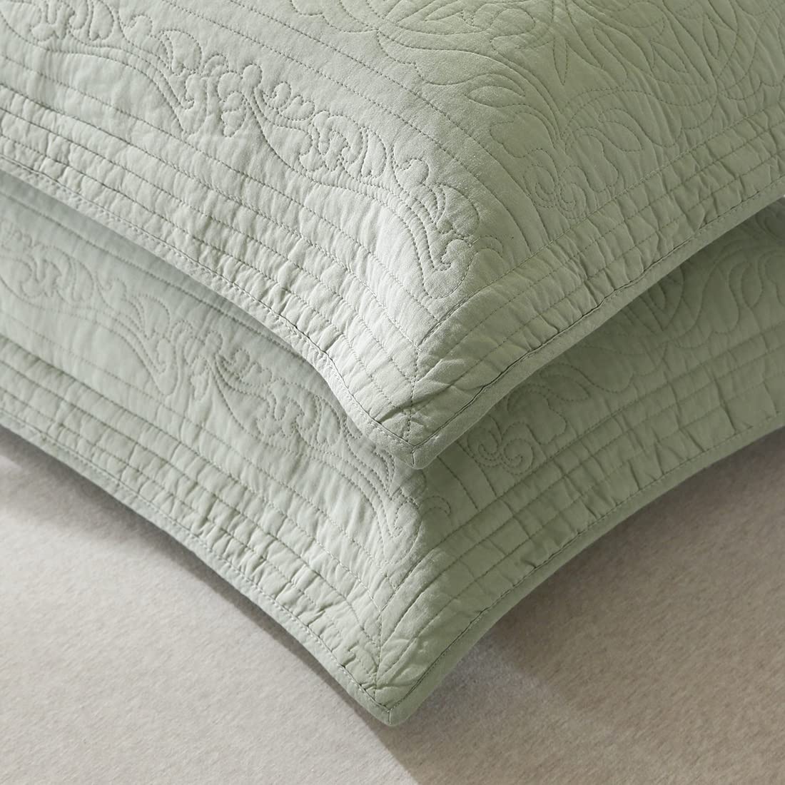 WINLIFE quilted pillow sham stitching detail adds durable, refined finish