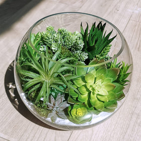 Winlyn flocked sedum stem enhances arrangements with realistic foliage and color