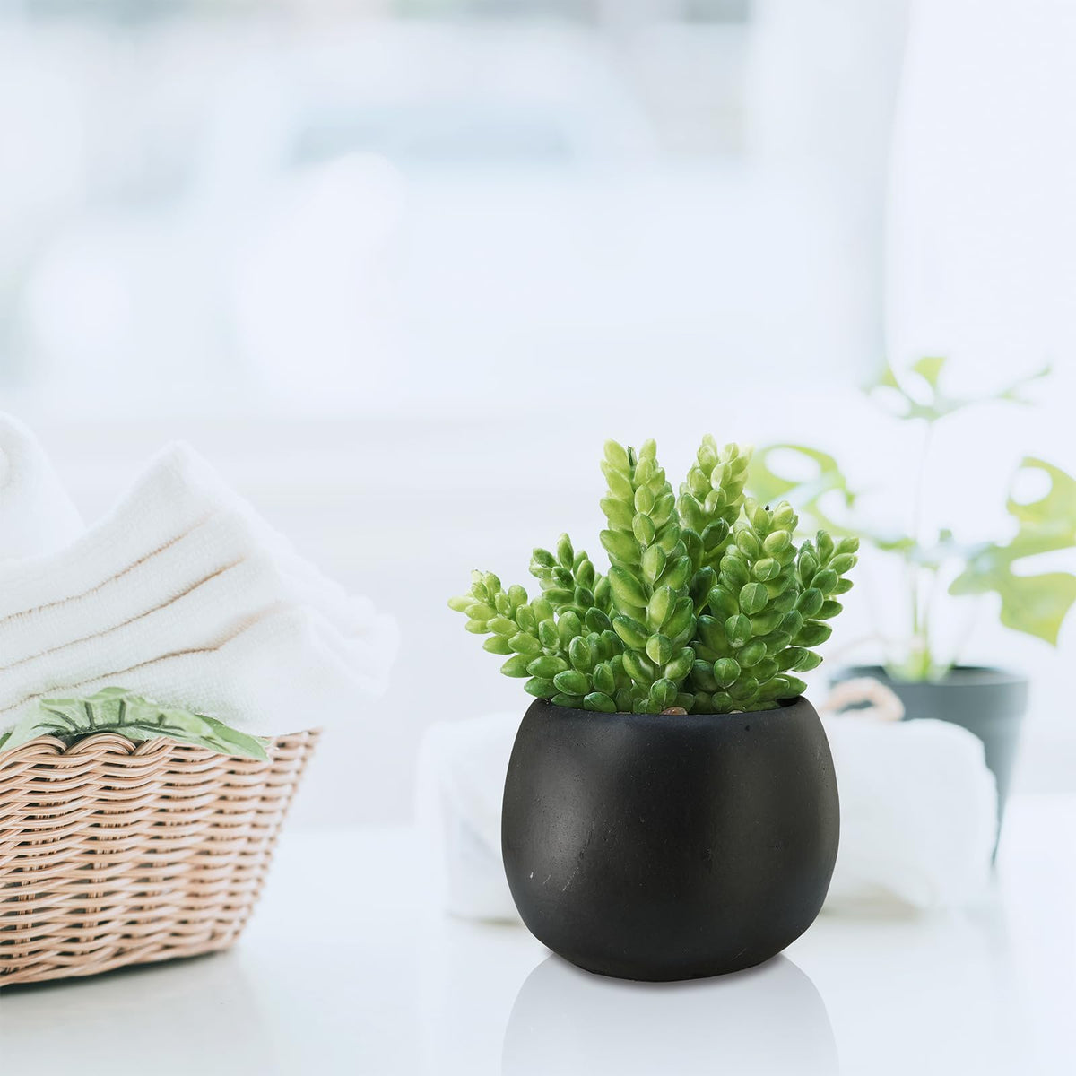 Winlyn faux plants packaged for gifting and ready to display