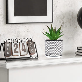Winlyn black geometric concrete pots showcase contemporary decor