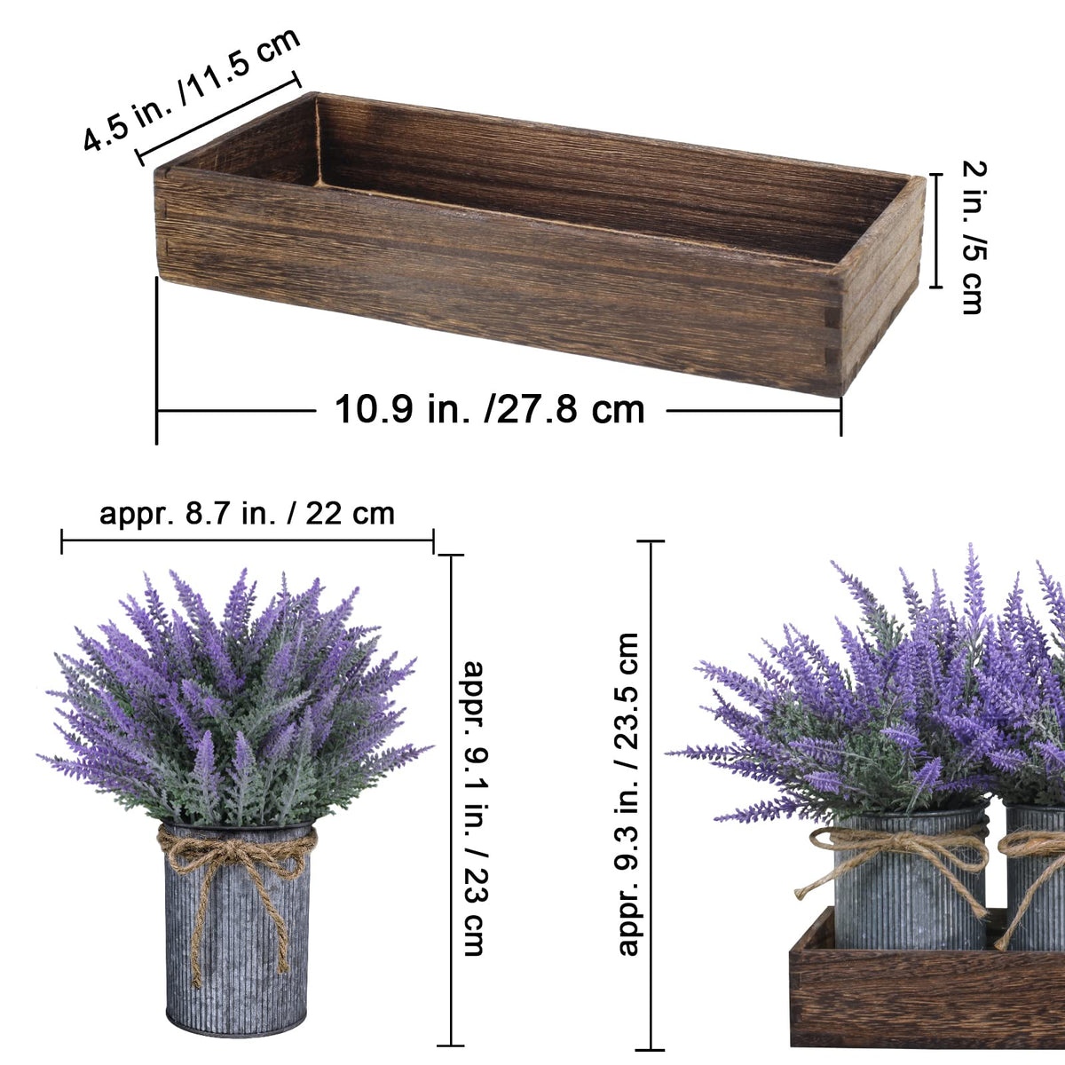 Winlyn decorative wood tray detail enhances farmhouse decor and display flexibility.