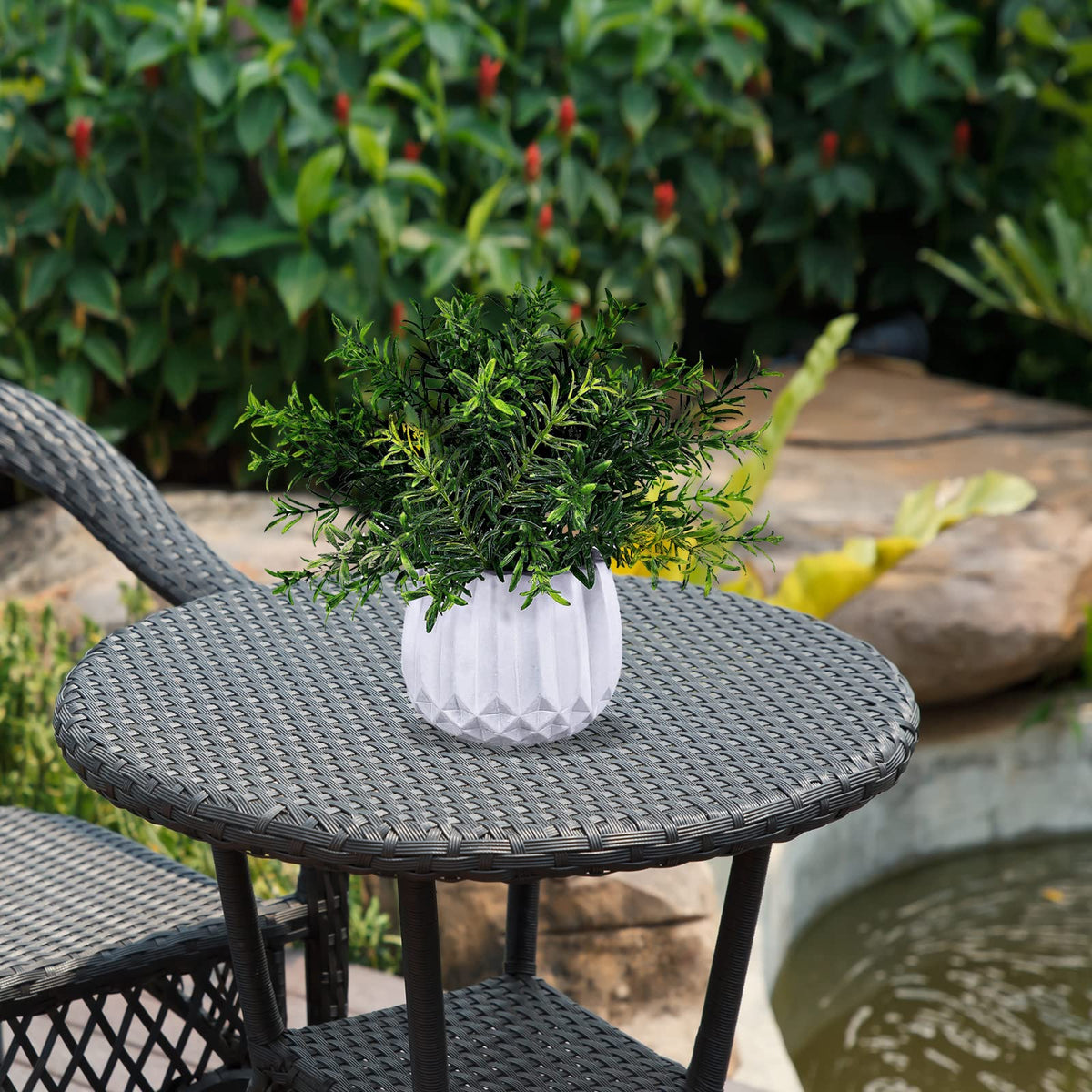 Winlyn desk centerpiece setup demonstrates compact greenery for workspaces