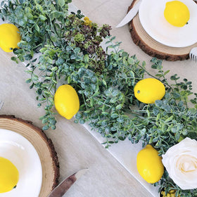 Winlyn lemon-faux-fruits table scatter perfect for summer tablescapes and wreaths.