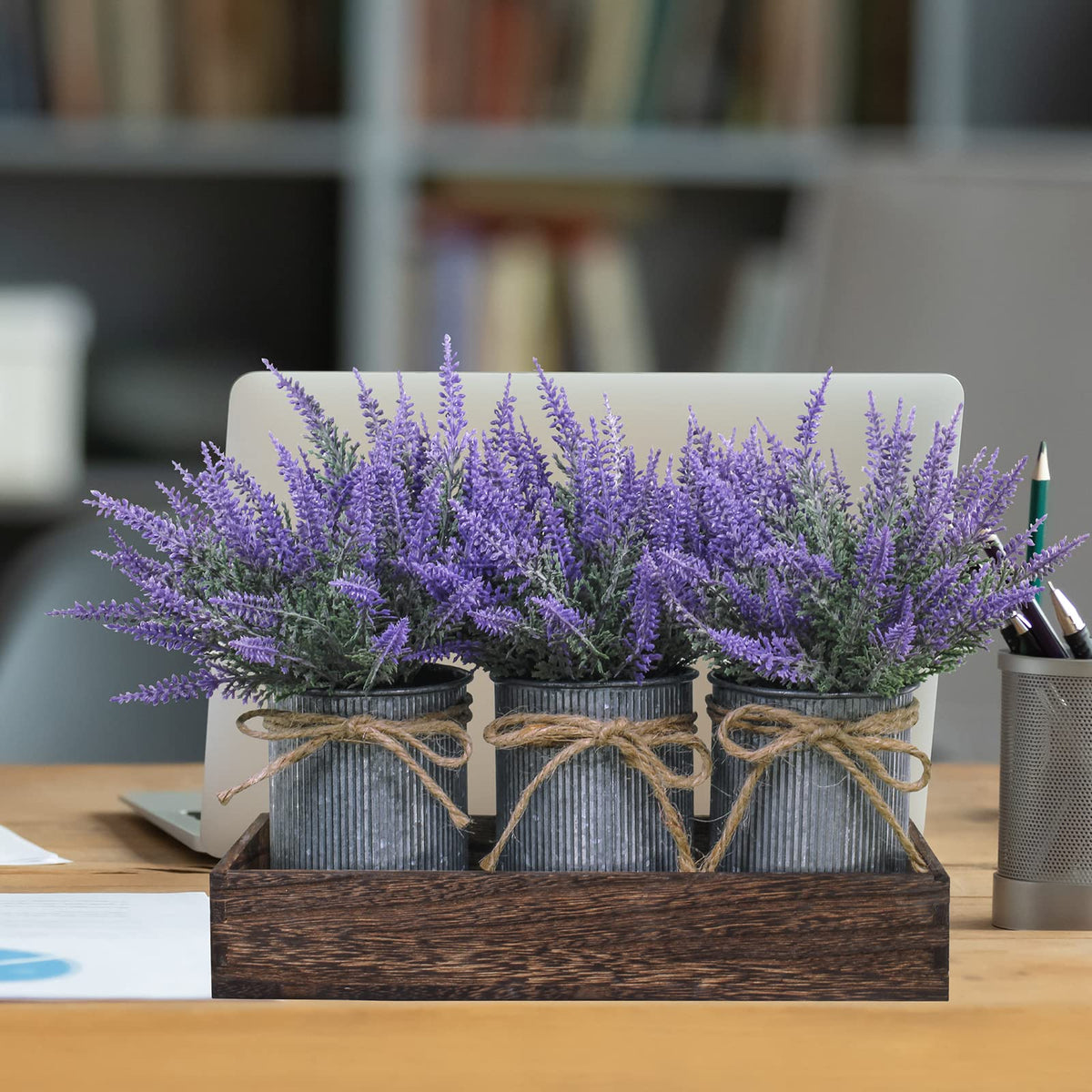 Winlyn multi-use galvanized pots offer storage or crafting organization.