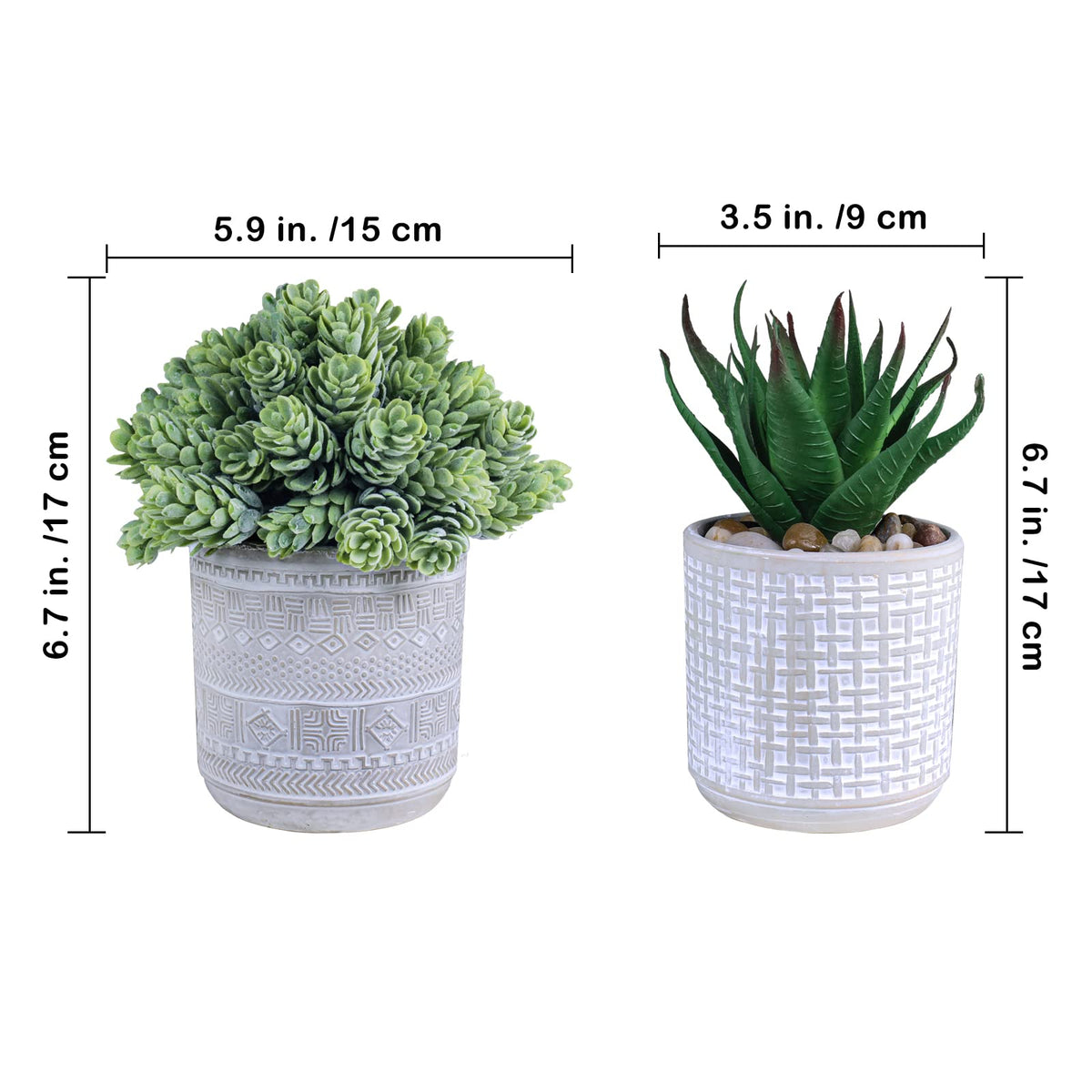 Winlyn string of pearls faux succulent in a gray pot enhances desk space
