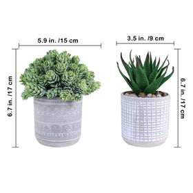 Winlyn string of pearls faux succulent in a gray pot enhances desk space