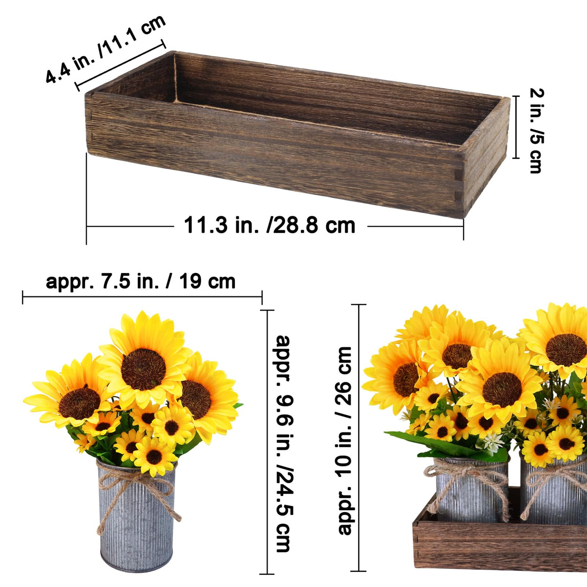 Winlyn sunflower bouquet with yellow blooms ideal for spring mantel styling.