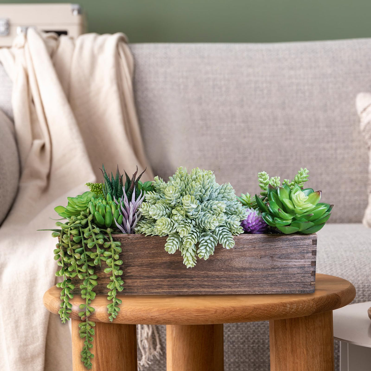 Winlyn faux potted succulents centerpiece ideal for weddings and events.