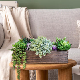 Winlyn faux potted succulents centerpiece ideal for weddings and events.