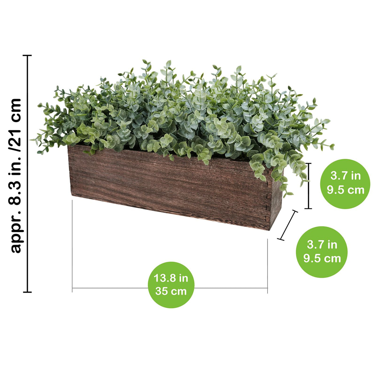 Winlyn wooden planter box detail shows warm, rustic texture for decor.