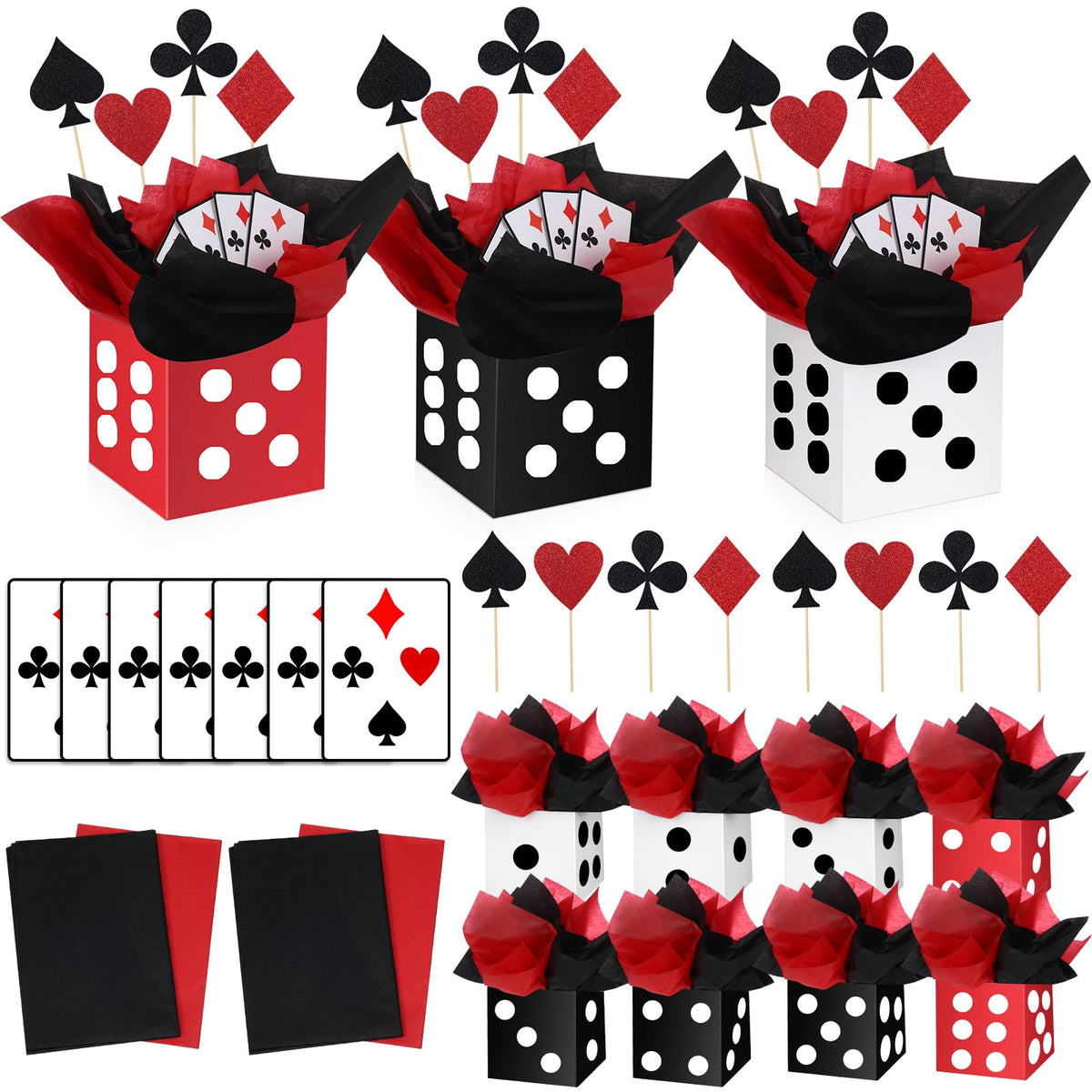 WinnerWhy dice box centerpiece 6.7 inch elevates casino party tables for festive vibes