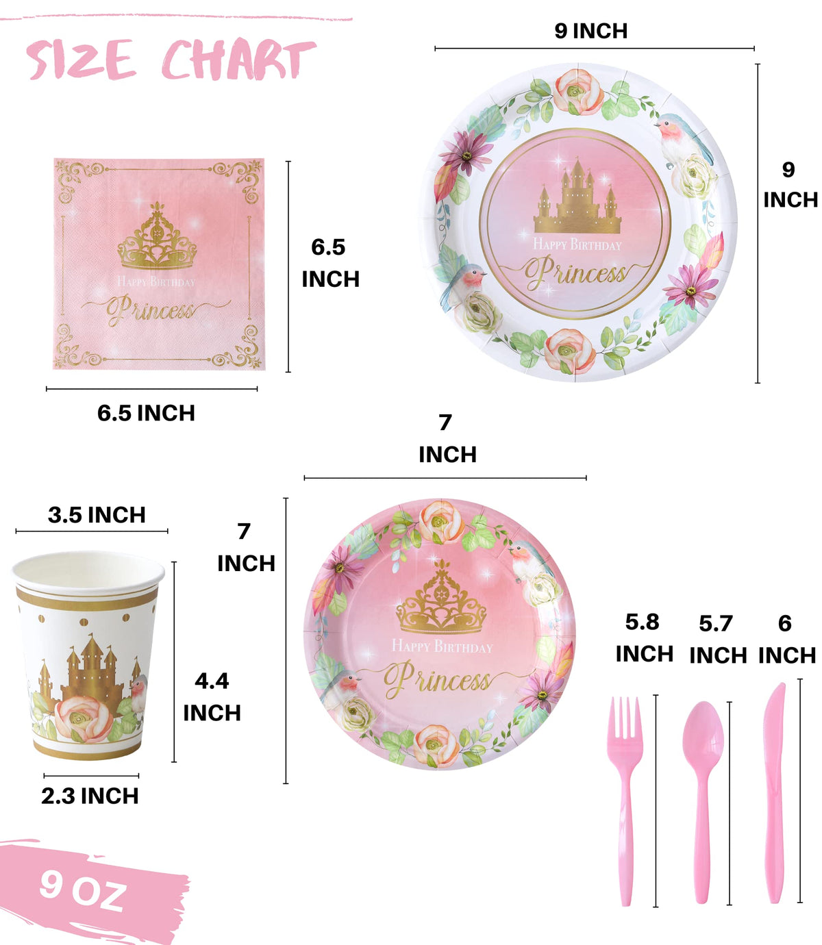 Winoo Design Princess 7-inch plates for smaller bites and easy serving.