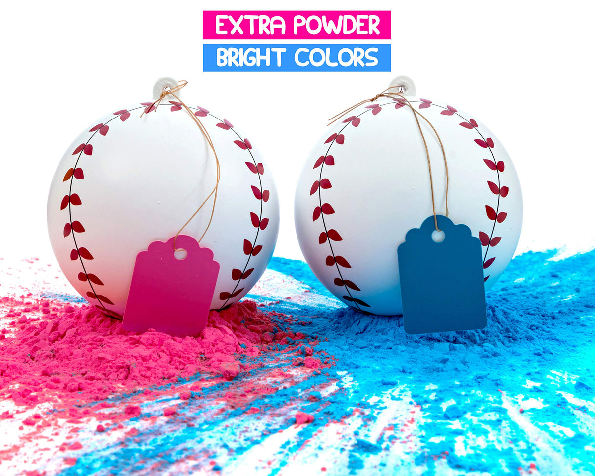 Winsharp gender reveal baseball with removable ribbon before reveal