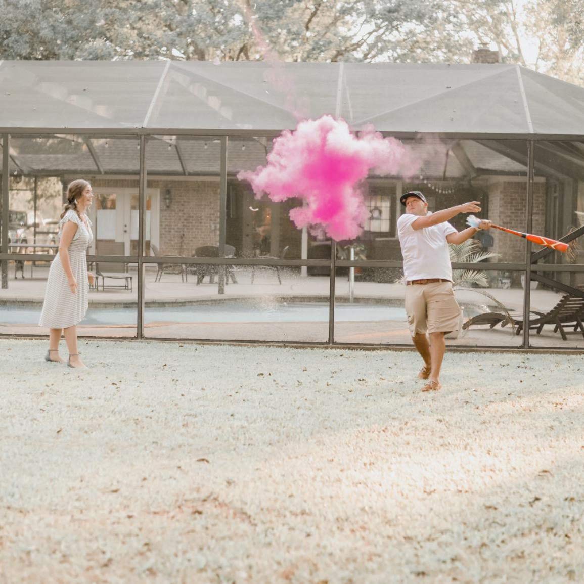 Winsharp pink powder baseball ready for dramatic swing reveal
