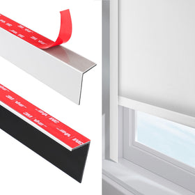 WINSMAR light blocking strip cut-to-size on window edge for darker rooms.
