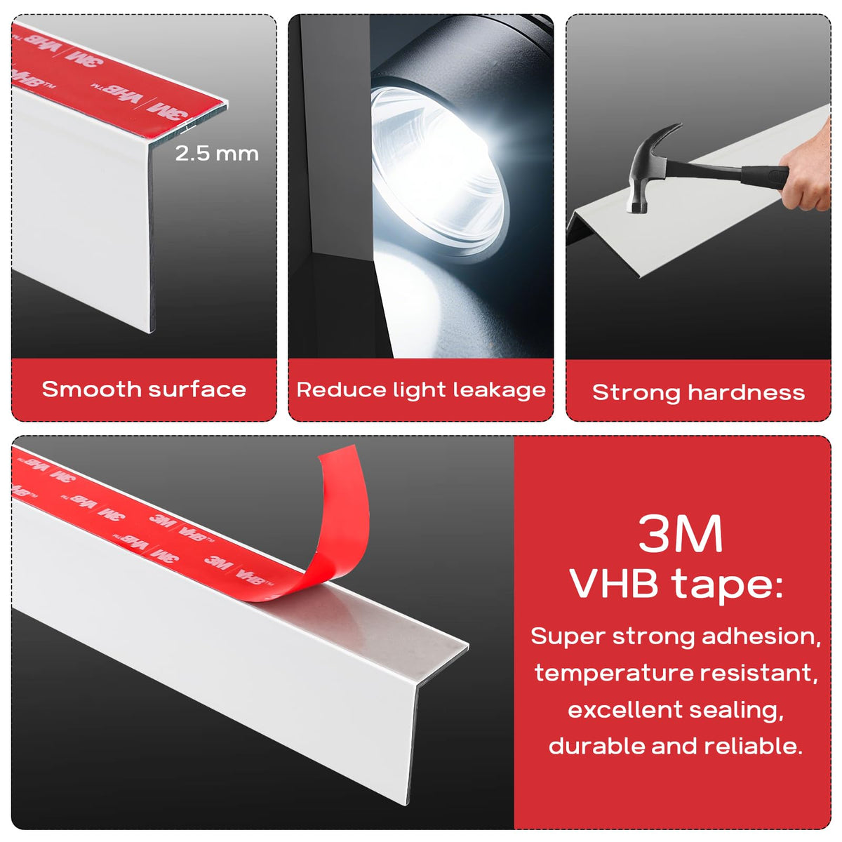 WINSMAR side light blocker along shade edge seals gaps.