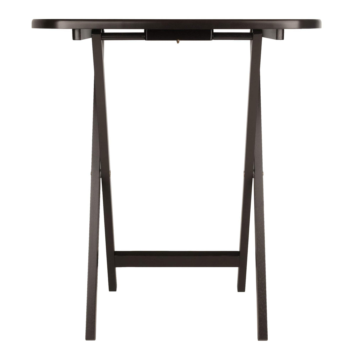 Winsome Corbett snack tables in a living room setup, showcasing sturdy construction.