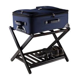 Foldable design of Winsome Reese luggage rack for compact storage.