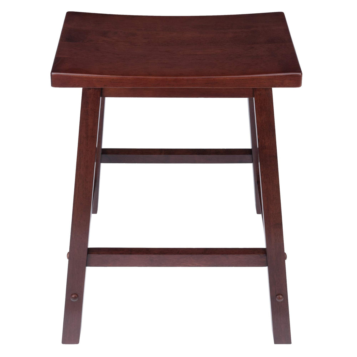 Winsome Satori backless stool complements dining rooms with timeless walnut finish.