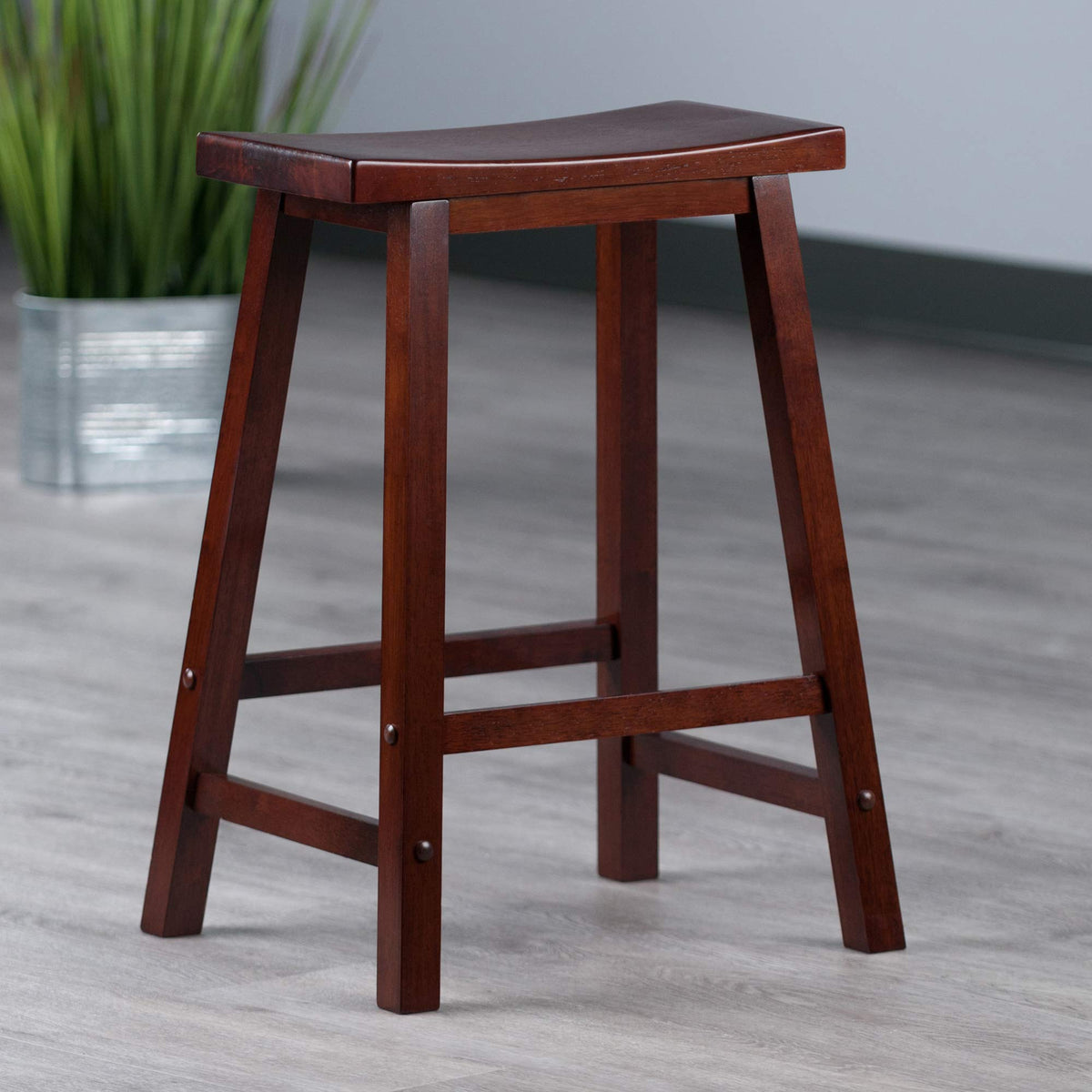 Winsome Satori modern walnut finish fits contemporary interiors.