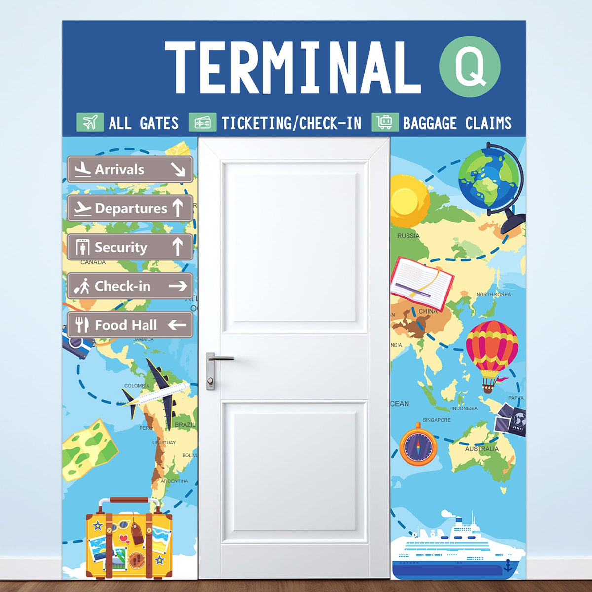 Wiooffen airport terminal top banner elevates entrance with bold travel vibes
