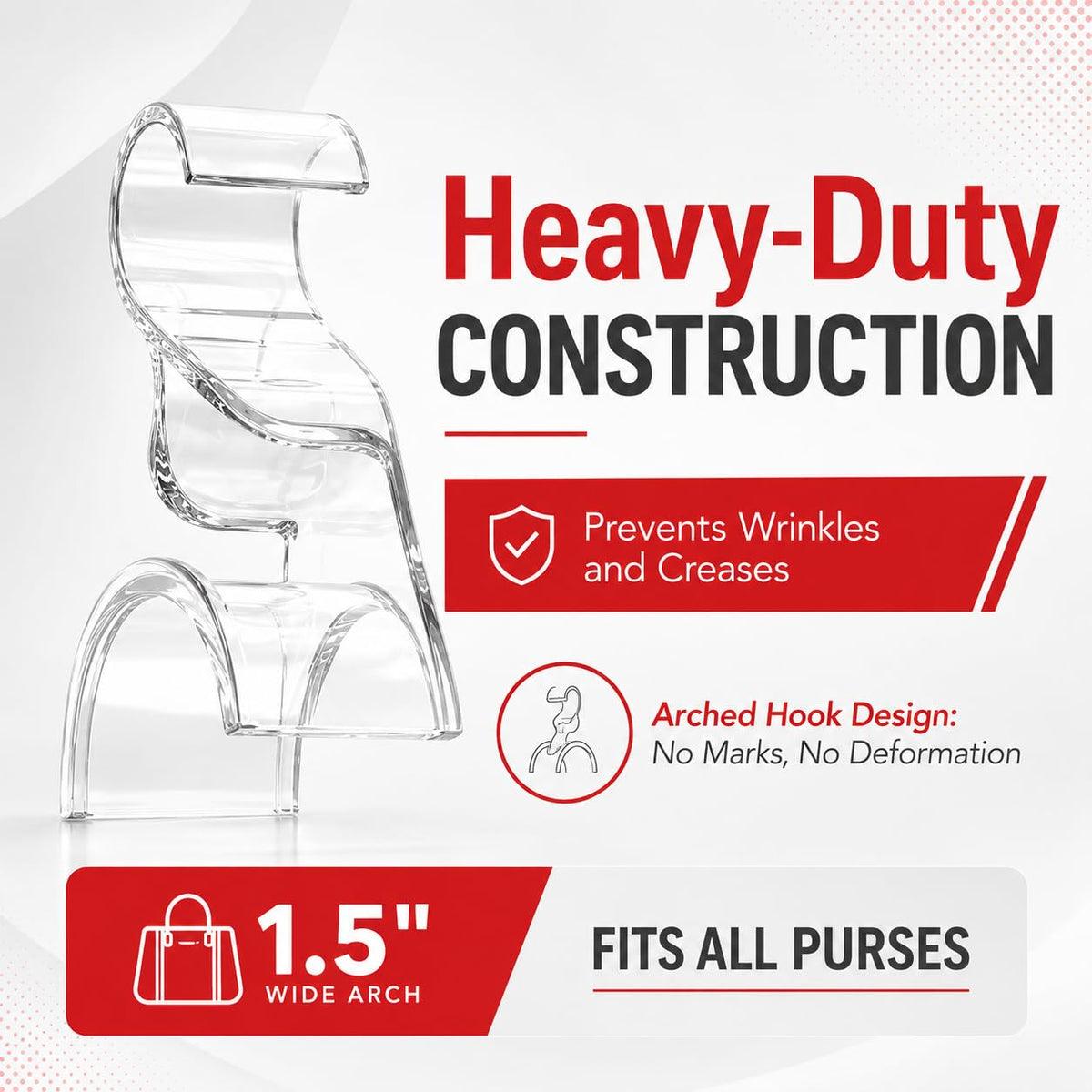 Wiosi clear acrylic purse hooks easy to clean and maintain