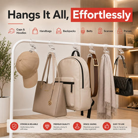 Wiosi closet organizer hanger holds heavy bags up to 66 lbs