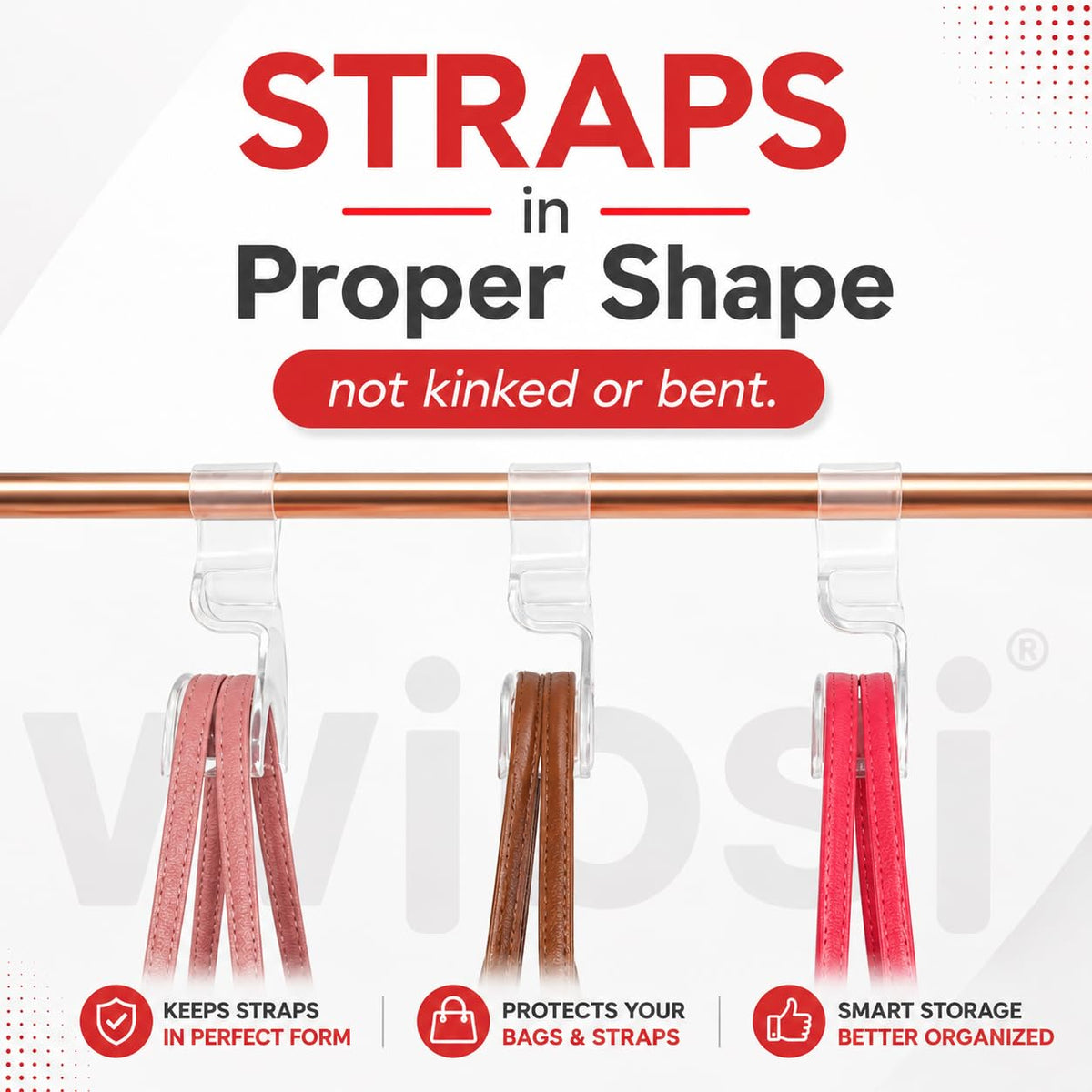 Wiosi handbag hanger setup boutique display