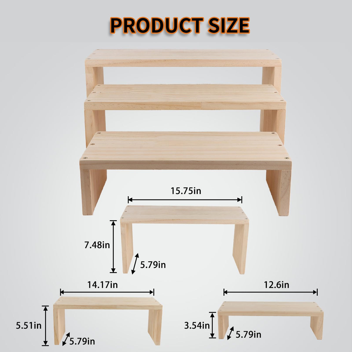 WIQARJ rustic tabletop display, perfect for events and home organization.