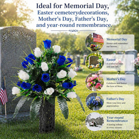 Wironlst close-up of bouquet details and lifelike petals for cemetery use
