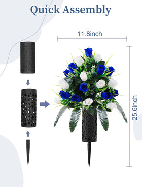 Wironlst vase drainage feature supports stable gravesite display
