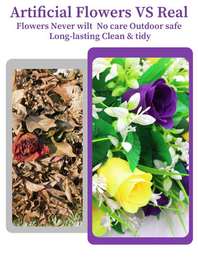 Wironlst complete two-bouquet set for year-round memorial decorations.