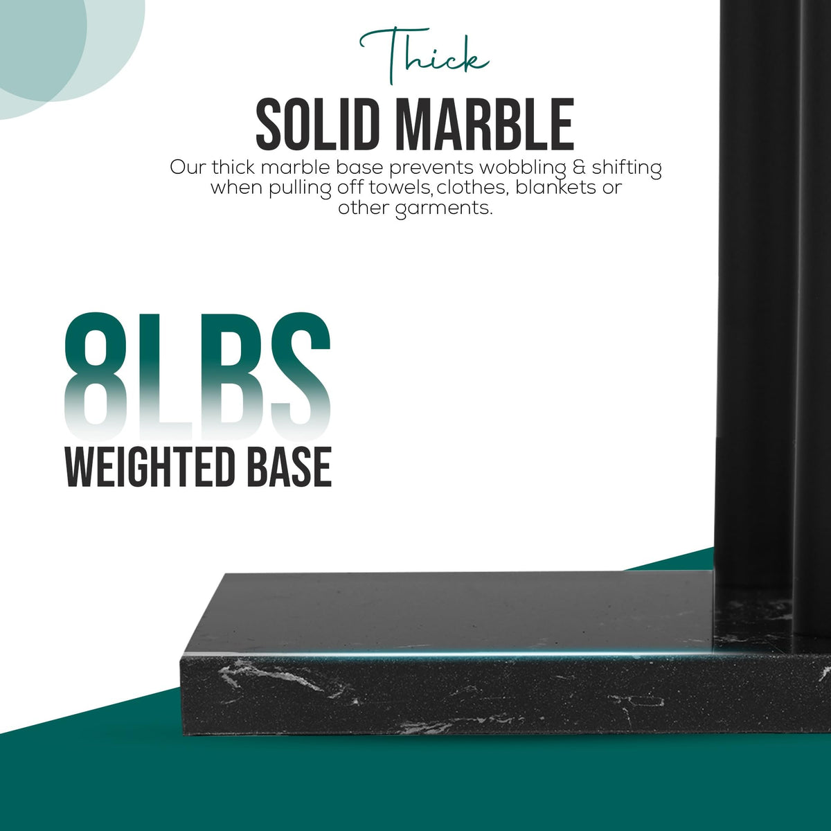 WISATO anti-slip base pads prevent movement and floor damage.